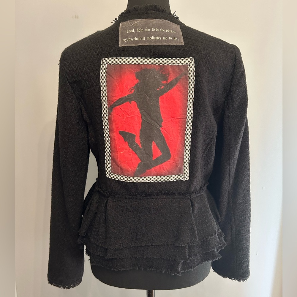 Deja Vu Designs Upcycled Mixed Material Jacket, size S